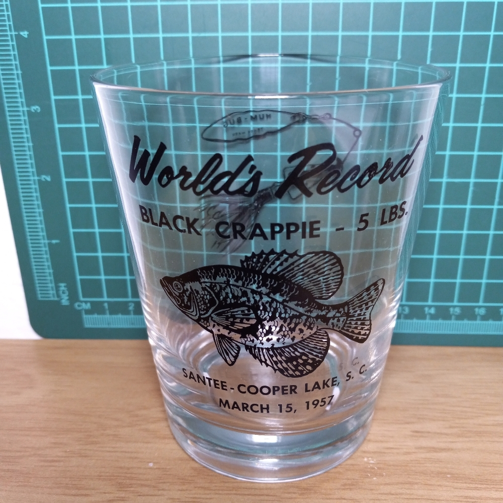 Vintage Fishing Whiskey Cup World's Record Black Crappie Santee Cooper Lake SC